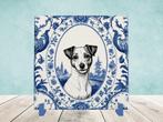 Jack Russell Terriër Delfts Blauwe tegel incl houder, Huis en Inrichting, Ophalen of Verzenden, Nieuw