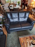 2 persoons leren zwarte bank, Ophalen, Gebruikt, 150 tot 200 cm, Tweepersoons