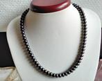 Ketting Parels AAA gekweekte Parels Gouden Verguld Sluiting, Zwart, Nieuw, Ophalen of Verzenden, Steen of Mineraal