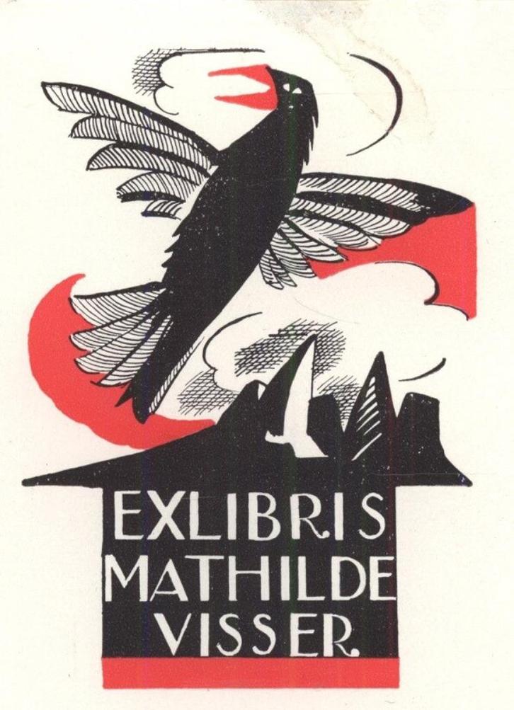 1953 Ex Libris Nederland : Jeanne Bieruma Oosting, 1949, Antiek en Kunst, Kunst | Etsen en Gravures, Verzenden