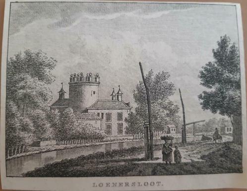 03 / Loenersloot Kopergravure ca 1790, Antiek en Kunst, Kunst | Etsen en Gravures, Ophalen of Verzenden