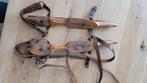 Vintage Houten Schaatsen met Leren Riemen, Ophalen