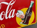Coca-Cola Emaille Reclamebord - Belgische Uitgave Vintage Bo, Antiek en Kunst, Ophalen