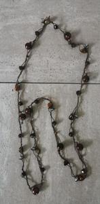 Bruine ketting kralen vintage, Overige materialen, Ophalen of Verzenden, Bruin, Zo goed als nieuw