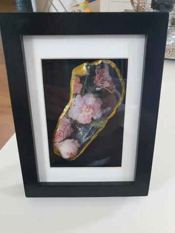Oesterschelp bewerkt met decoupage techniek beschikbaar voor biedingen