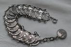 Vintage munten armband uit Venetië, Sieraden, Tassen en Uiterlijk, Armbanden, Verzenden, Zo goed als nieuw, Zilver, Overige materialen