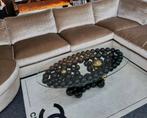 Design salontafel & eettafel – glas, topstaat, Huis en Inrichting, Tafels | Salontafels, Ophalen, Gebruikt, 200 cm of meer, 50 tot 100 cm