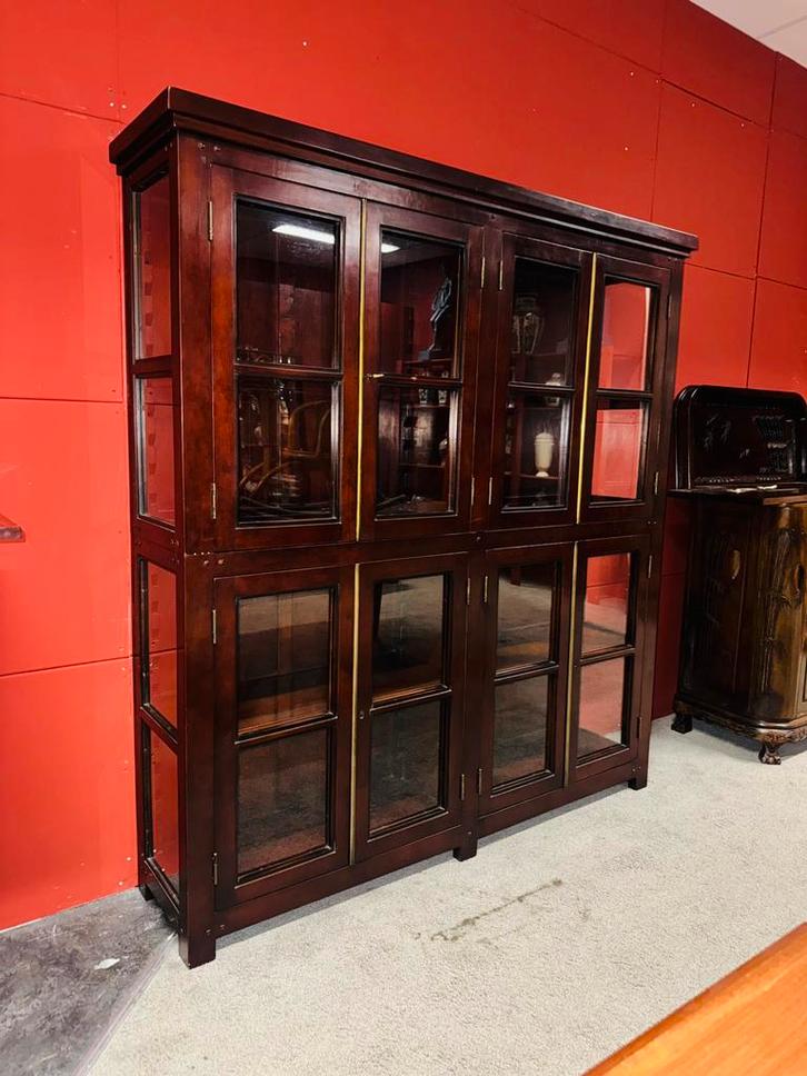 Engelse vitrinekast bibliotheekkast boekenkast, Huis en Inrichting, Kasten | Boekenkasten, Ophalen