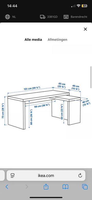 IKEA Malm Bureau - Zwart - afbeelding 3
