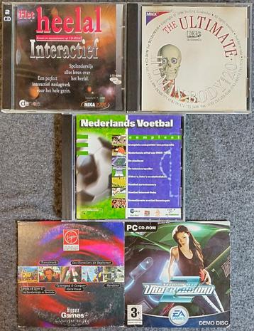 GRATIS 5 x CD-rom: heelal, voetbal, menselijk lichaam, games beschikbaar voor biedingen