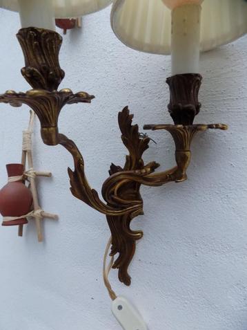 Wandlamp Louis XV stijl koper vintage brocante antiek beschikbaar voor biedingen