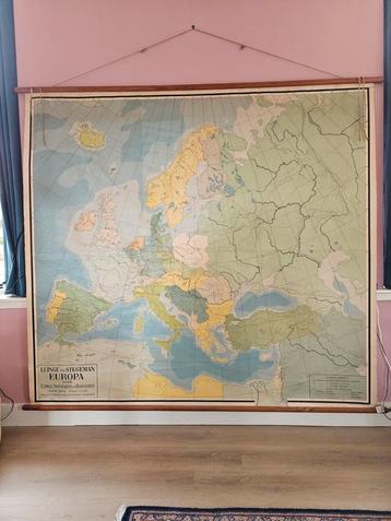 Vintage Schoolkaart Europa - Lunge & Stegman beschikbaar voor biedingen