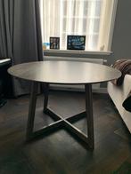 Eettafel donker uitschuifbaar essenhout, Huis en Inrichting, Tafels | Eettafels, Ophalen, Gebruikt, 50 tot 100 cm, 100 tot 150 cm