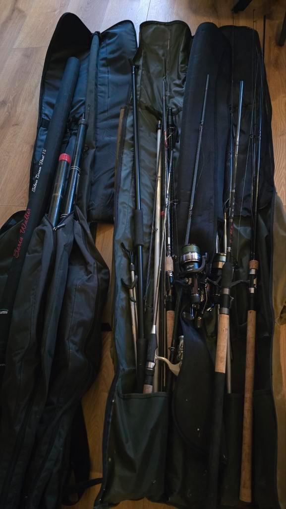 Karper feeder hengels, Watersport en Boten, Hengelsport | Karpervissen, Zo goed als nieuw, Complete set, Ophalen of Verzenden