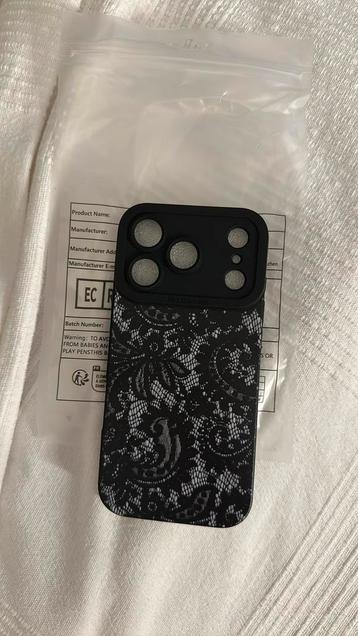 Iphone 17 pro hoesje met kant print zwart cover beschikbaar voor biedingen