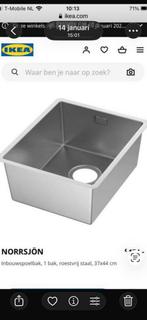 NORRSJON Spoelbak 37x44 Roestvrijstaal (nieuw in de doos)., Minder dan 50 cm, Nieuw, Ophalen of Verzenden, Minder dan 100 cm