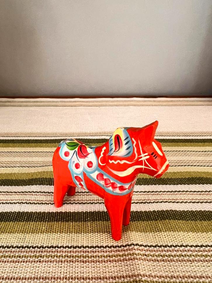 Dalapaardje rood 8 cm, Antiek en Kunst, Kunst | Designobjecten, Ophalen of Verzenden