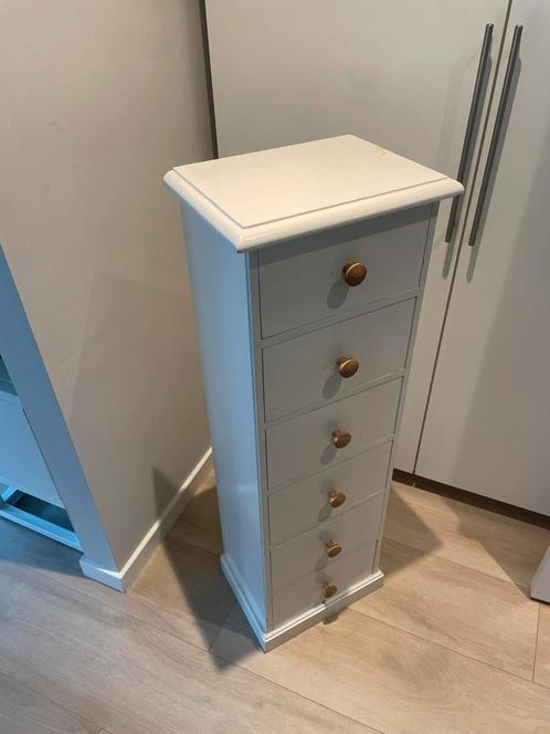 Klein wit ladekastje met 6 laden, Huis en Inrichting, Kasten | Ladekasten, Gebruikt, 100 tot 150 cm, Minder dan 50 cm, 25 tot 50 cm