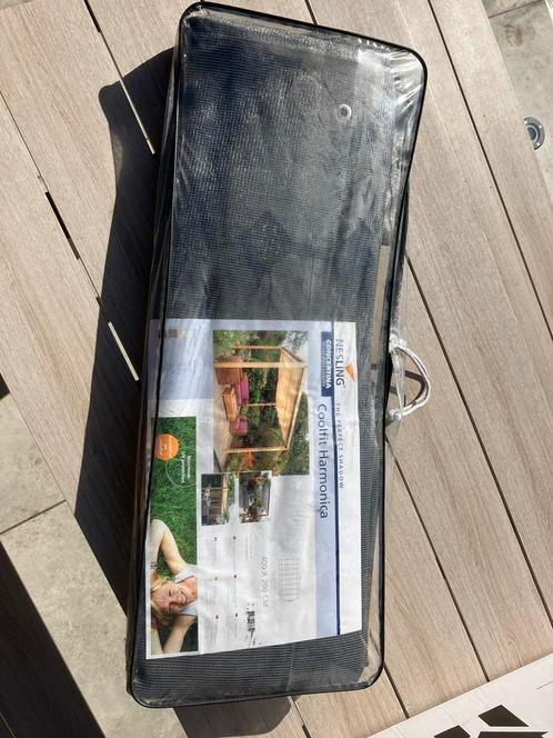 NIEUW hesling harmonicadoek antraciet 200x400 + bevestiging, Tuin en Terras, Schaduwdoeken, Nieuw, Ophalen of Verzenden