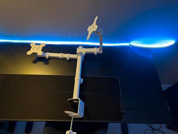 Dubbele Monitor Steun - Bureau Montage, Computers en Software, Monitoren, Gebruikt, Ophalen