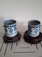 2 Chinese antieke kommetjes met blauw decor, Ophalen of Verzenden