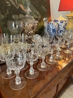 Set van elf antiek kristallen wijnglazen, Antiek en Kunst, Antiek | Glas en Kristal, Ophalen of Verzenden