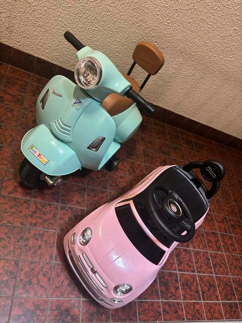 Vespa Scooter & Fiat Loopauto - Buitenspeelgoed, Kinderen en Baby's, Speelgoed | Buiten | Accuvoertuigen, Gebruikt, Ophalen of Verzenden