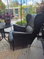 Oor fauteuil. Donkerbruin leer, Huis en Inrichting, Ophalen, Gebruikt, 75 tot 100 cm, Leer