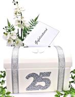 25 jaar zilveren jubileum enveloppendoos., Ophalen of Verzenden, Nieuw, Feestartikel, Geboorte of Huwelijk