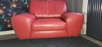 Rood lederen Fauteuil, W. Schillig van "The world of Comfort, Huis en Inrichting, Fauteuils, Ophalen, Zo goed als nieuw, 75 tot 100 cm