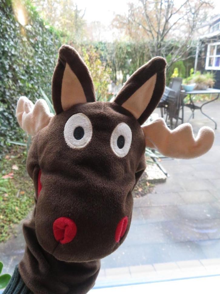 Handpop Eland Rendier hert IKEA poppenkastpop velours, Kinderen en Baby's, Speelgoed | Knuffels en Pluche, Zo goed als nieuw, Overige typen