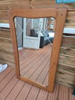 Oude Woonwagen Spiegel - Hardhout & Geslepen Glas, Ophalen of Verzenden