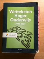 Wetteksten Hoger Onderwijs 2022-2023 - Noordhoff, Ophalen of Verzenden, Zo goed als nieuw, HBO