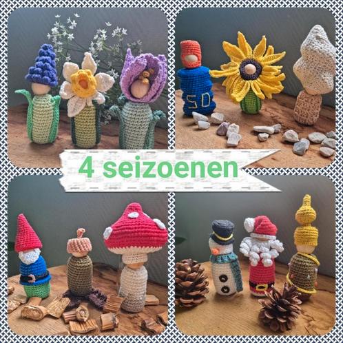 Haakpatronenpakket 4 seizoenen: lente, zomer, herfst, winter, Hobby en Vrije tijd, Breien en Haken, Nieuw, Haken, Patroon of Boek