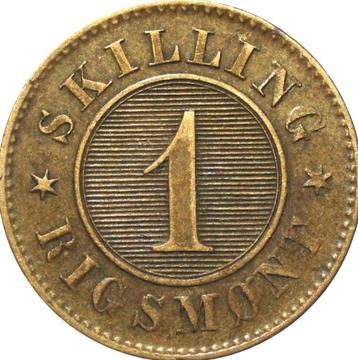 Denemarken 1 skilling rigsmønt 1863 (schaars) beschikbaar voor biedingen