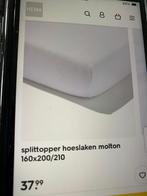 Splittopper hoeslaken molton HEMA 160x200/210, Huis en Inrichting, Ophalen of Verzenden, Wit, Hoeslaken of Sloop, Nieuw