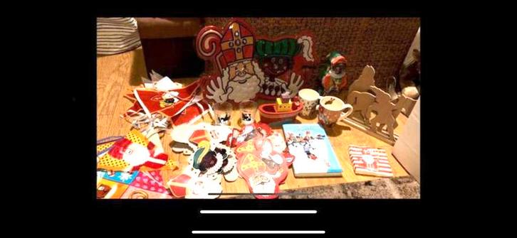 Sinterklaas zwarte piet spullen slinger mok boek boot blik…, Diversen, Sinterklaas, Gebruikt, Ophalen of Verzenden