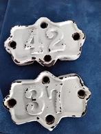2 gietijzeren nummerplaten nr.37 en 42, Ophalen of Verzenden