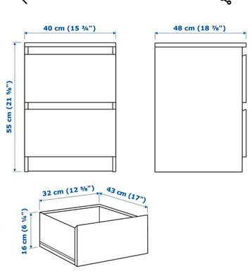 2 x Malm ladenkast Ikea - afbeelding 2