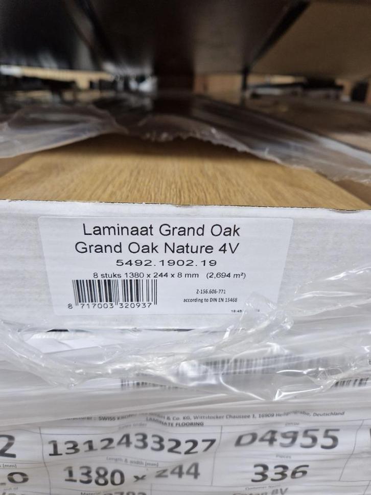 Laminaat Grand Oak Nature bij ons € 18,95 per m²!!, Huis en Inrichting, Stoffering | Vloerbedekking, Nieuw, Laminaat, 75 m² of meer
