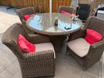 Loungsets, 4 zitplaatsen, Eettafel, Ophalen of Verzenden, Zo goed als nieuw