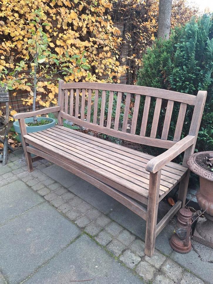 Massief Hardhouten Tuinbank 150cm, Tuin en Terras, Tuinbanken, Zo goed als nieuw, Hout, Ophalen