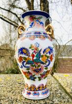 Chinese vaas, handbeschilderd en goudgelakt., Antiek en Kunst, Ophalen of Verzenden