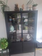 vitrine kast zwart, Ophalen of Verzenden, Zo goed als nieuw, 25 tot 50 cm, 50 tot 100 cm