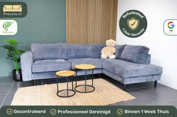 Moderne Hoekbank Velvet Blauw [Refurbished] beschikbaar voor biedingen