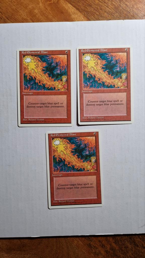 MTG 4th Edition Red Elemental Blast - Set van 3, Hobby en Vrije tijd, Verzamelkaartspellen | Magic the Gathering, Zo goed als nieuw