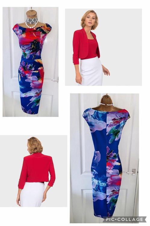Ribkoff elegante set kleurrijke jurk/bijpassende bolero 42, Kleding | Dames, Jasjes, Kostuums en Pakken, Nieuw, Kostuum of Pak