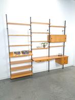 Olof Pira Sweden design modulair wandsysteem met bureau, Overige houtsoorten, 250 tot 300 cm, Gebruikt, Met deur(en)