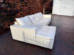 Hoekbank (BoConcept ) met chaise longue – wit leer, Gebruikt, 100 tot 125 cm, Leer, Ophalen