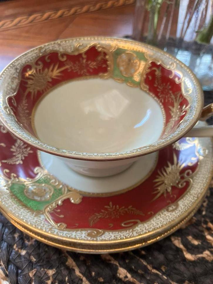 Vintage Meito Japan Porcelain kop & schotels, Antiek en Kunst, Antiek | Servies compleet, Ophalen of Verzenden